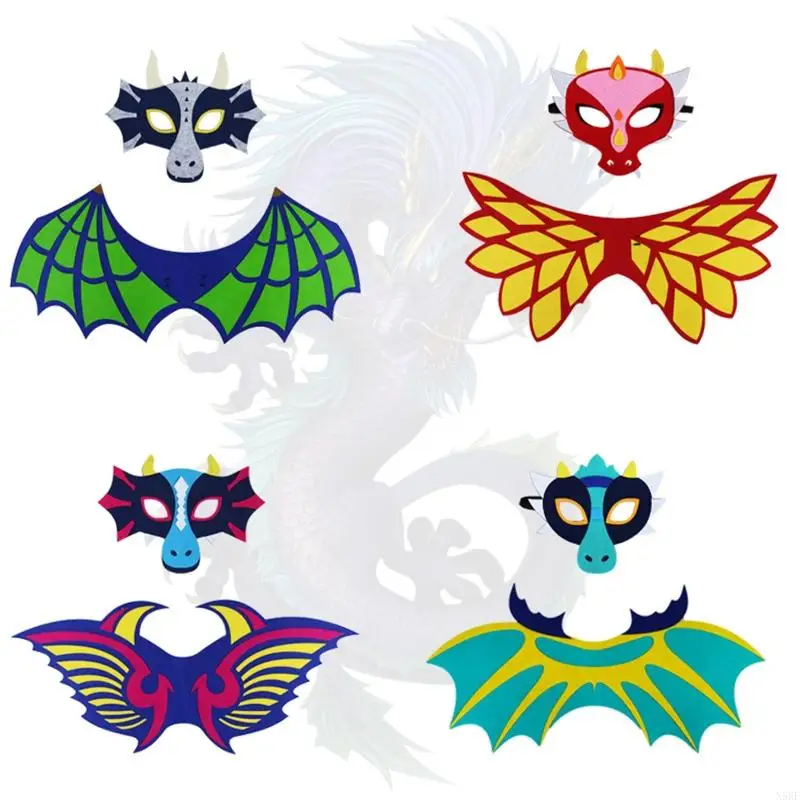 

Kids Cartoon Dinosaurs Costume Dinosaur Wings Cloak and Face Cover Cosplay Performance Props Stage Costumes
