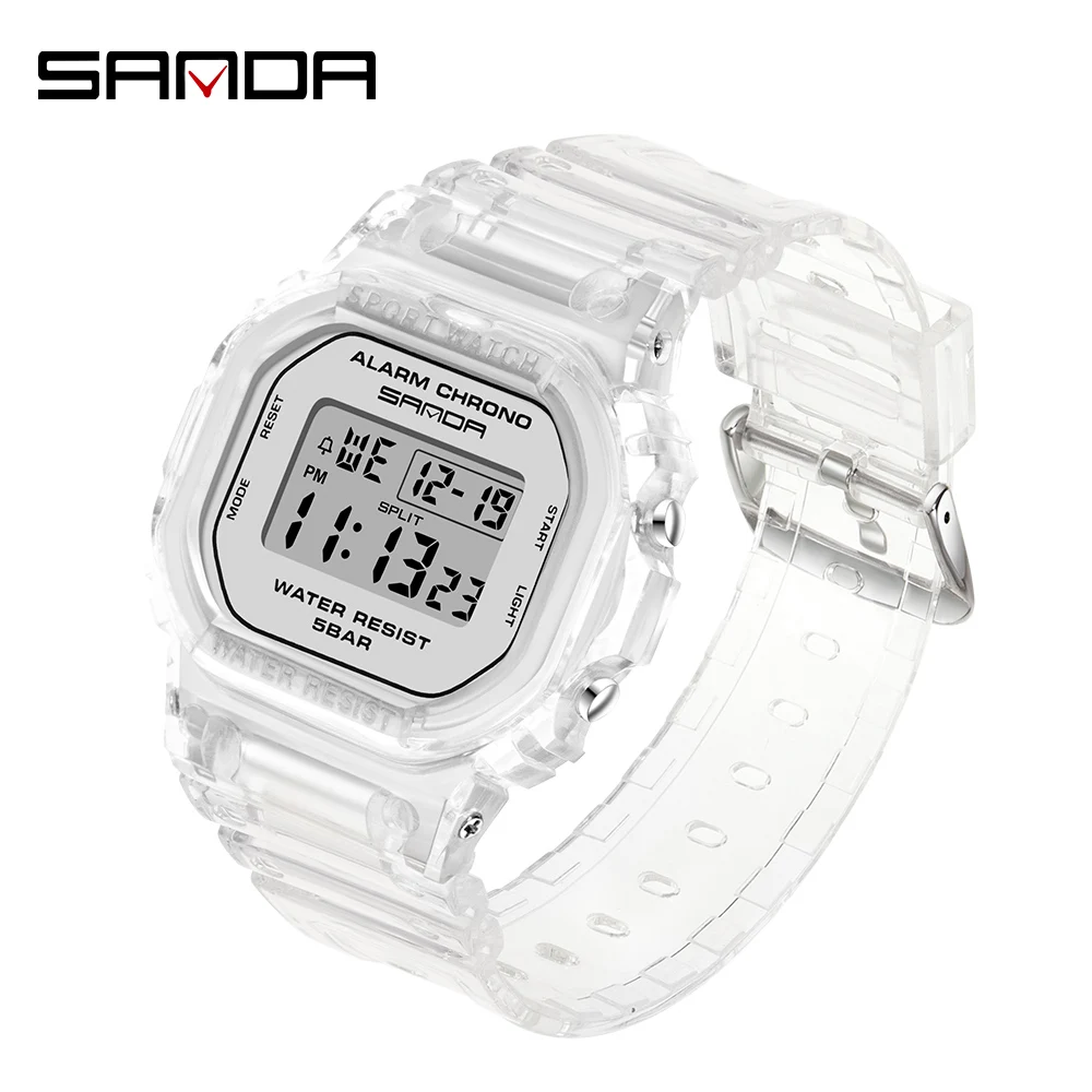 SANDA Your Watch White Fashion Sport Watch Lover's Gift Your Watch Top LED Digital Men Ladies Electronic Watch Reloj Mujer 2025