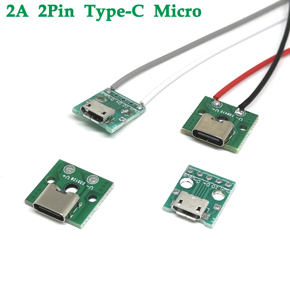 2A Micro USB Jack 3.1 Type-C 5V Złącze żeńskie Jack Port ładowania Gniazdo USB typu C z przewodem lutowniczym PH2.0 Płytka mocująca śrubę