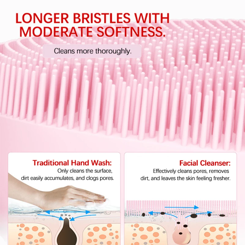 Nettoyant électrique pour le visage, cheveux doux et imperméables, Massage du visage en Silicone, brosse de nettoyage des pores en profondeur, masseur de vibrations de beauté
