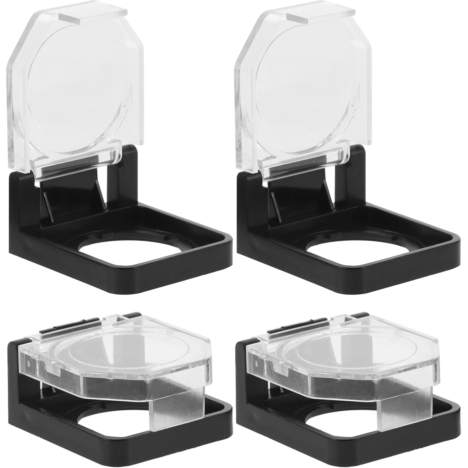 

4pcs Button Cover Power Supply Switch Guard Plastic Push Start Seat Easy Install Universal Decorative Fit Safe Long