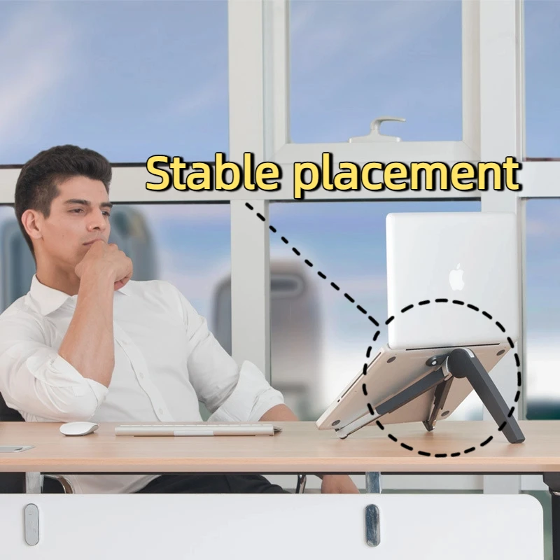 

Creative Aluminum Alloy Portable Foldable Height Increasing Laptop and Tablets Universal Stand Desktop Handheld Cooling Brackets