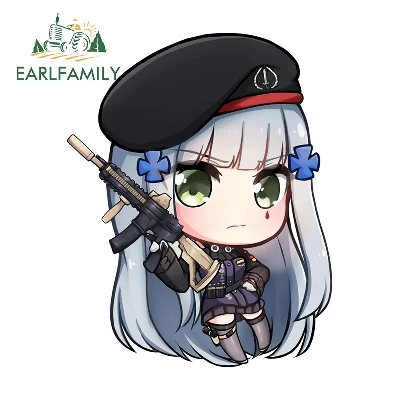 EARLFAMILY 13cm X 10.3cm Chibi HK416 RV JDM DIY Car Accessoires Stickers Waterproof Campervan Decal Graffiti Laptop Decor