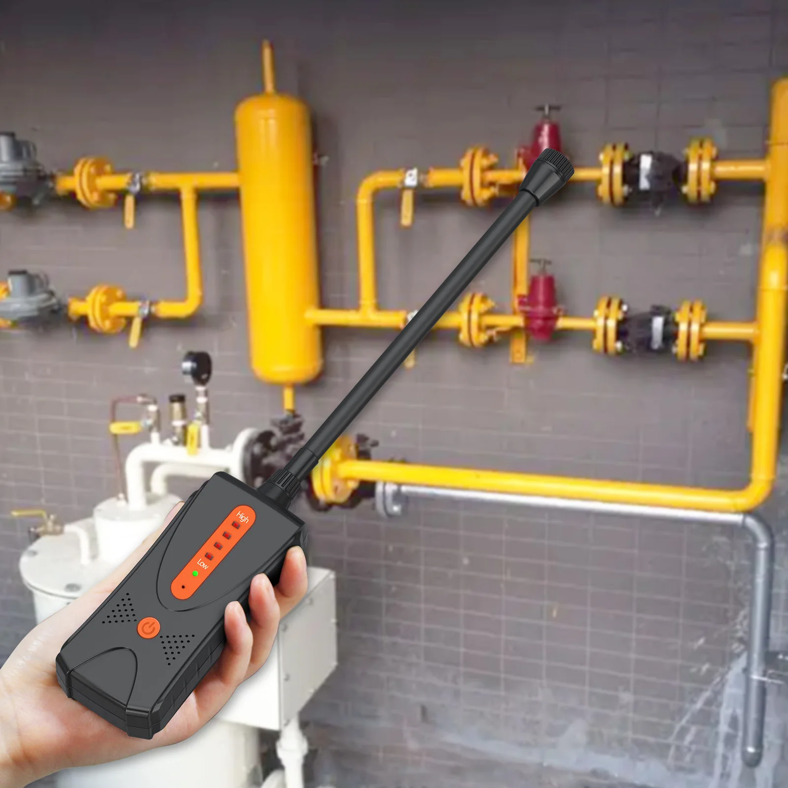 Aikesi detector de gás combustível explosivo portátil de alta sensibilidade JLY-80AExplosivo com sensor flexível detector de vazamento de gás no pescoço