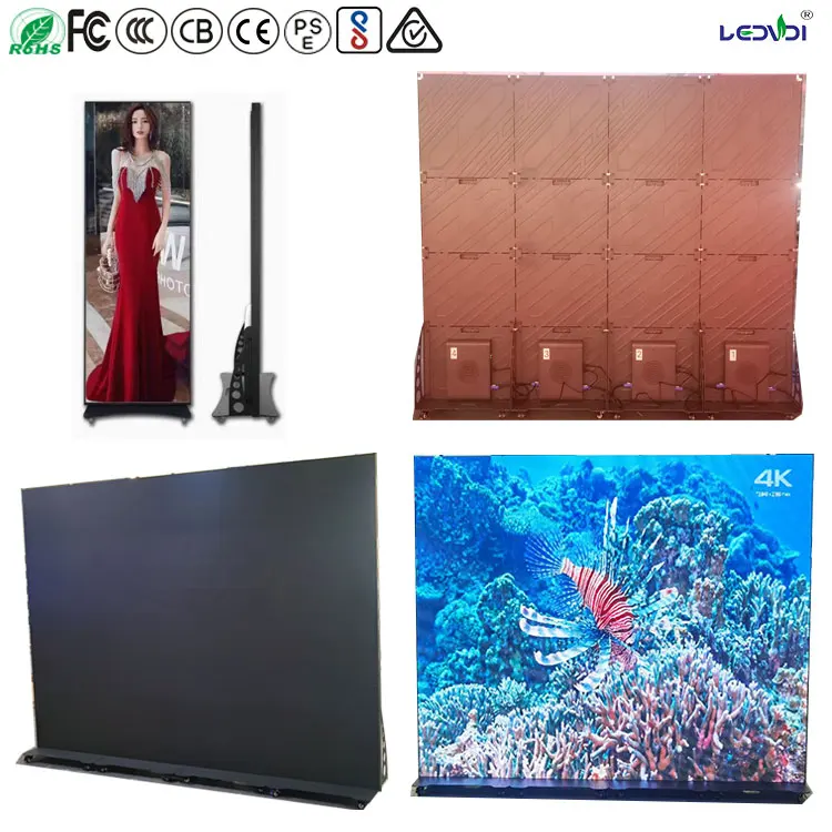 P2.5 LED عرض ملصق مرآة متحركة الدائمة الطابق داخلي Led ملصق شاشة الأعمال الرقمية الإعلان LED ملصق العرض #3