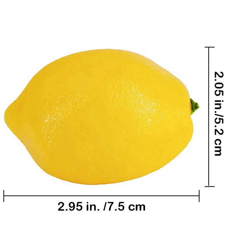 Imagem -02 - Limões Artificiais Falsos em Amarelo Frutas Falsas Largura x Largura 60 Pcs