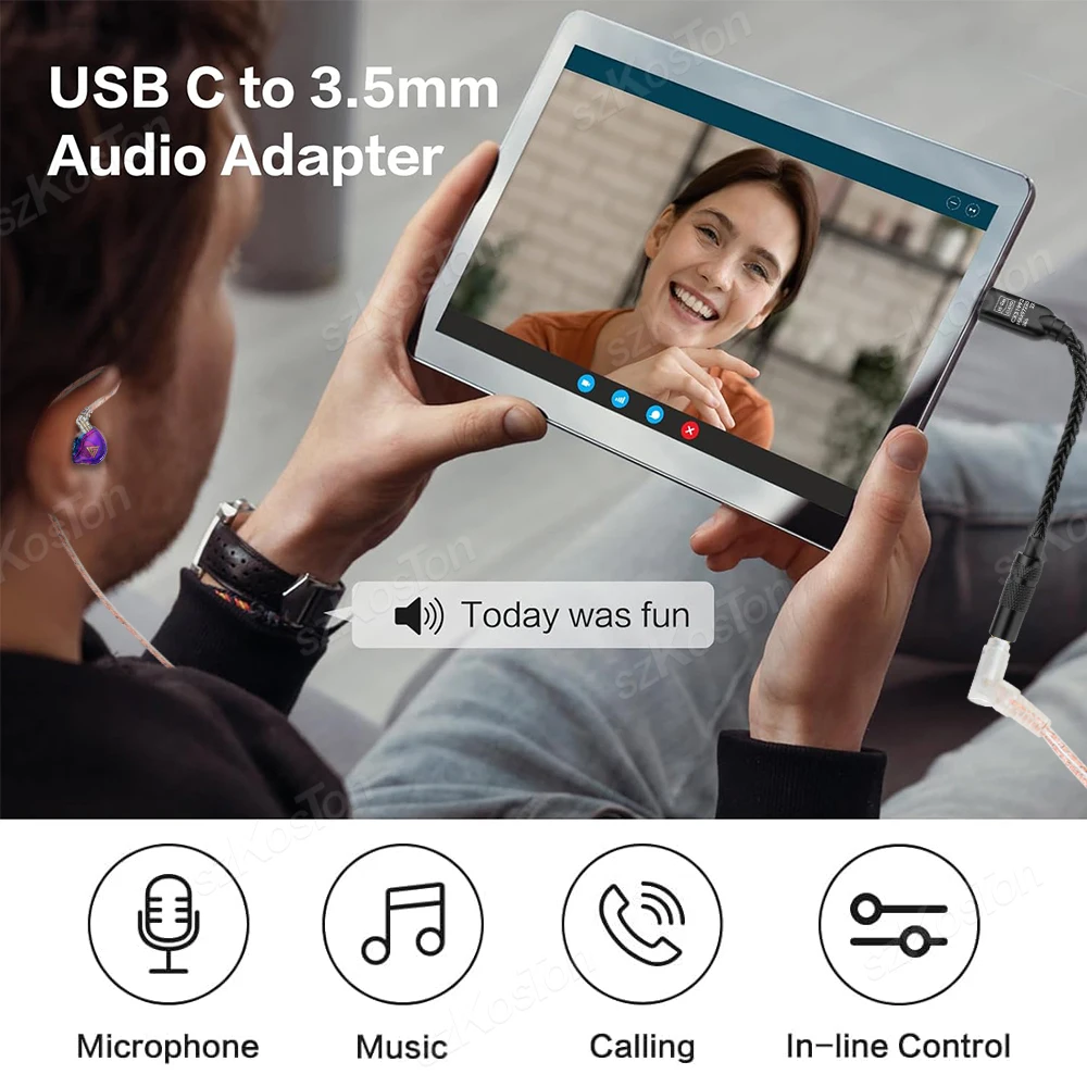 Wzmacniacz słuchawkowy CX31993 MAX97220 Podwójny układ scalony DAC HiFi Wzmacniacz audio IEM AMP Dekoder USB C do portu 3,5 mm z adapterem USB A — zdjęcie produktu 4