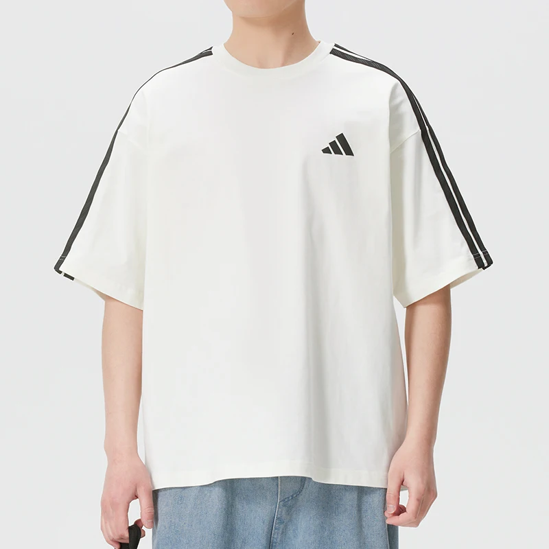 

Adidas Men's Sportswear Loose, Breathable and Comfortable Short-Sleeved T-Shirt Three-Stripes Casual Running Training Wear Kr2556