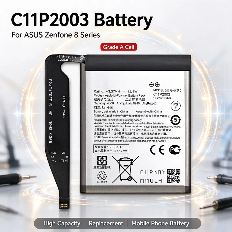 New C11P2003 Replacement Battery For ASUS Zenfone 8 ZF8 Zenfone 8 Mini 5G ZS590KS I006D Mobile Phone High Capacity Grade A Cell