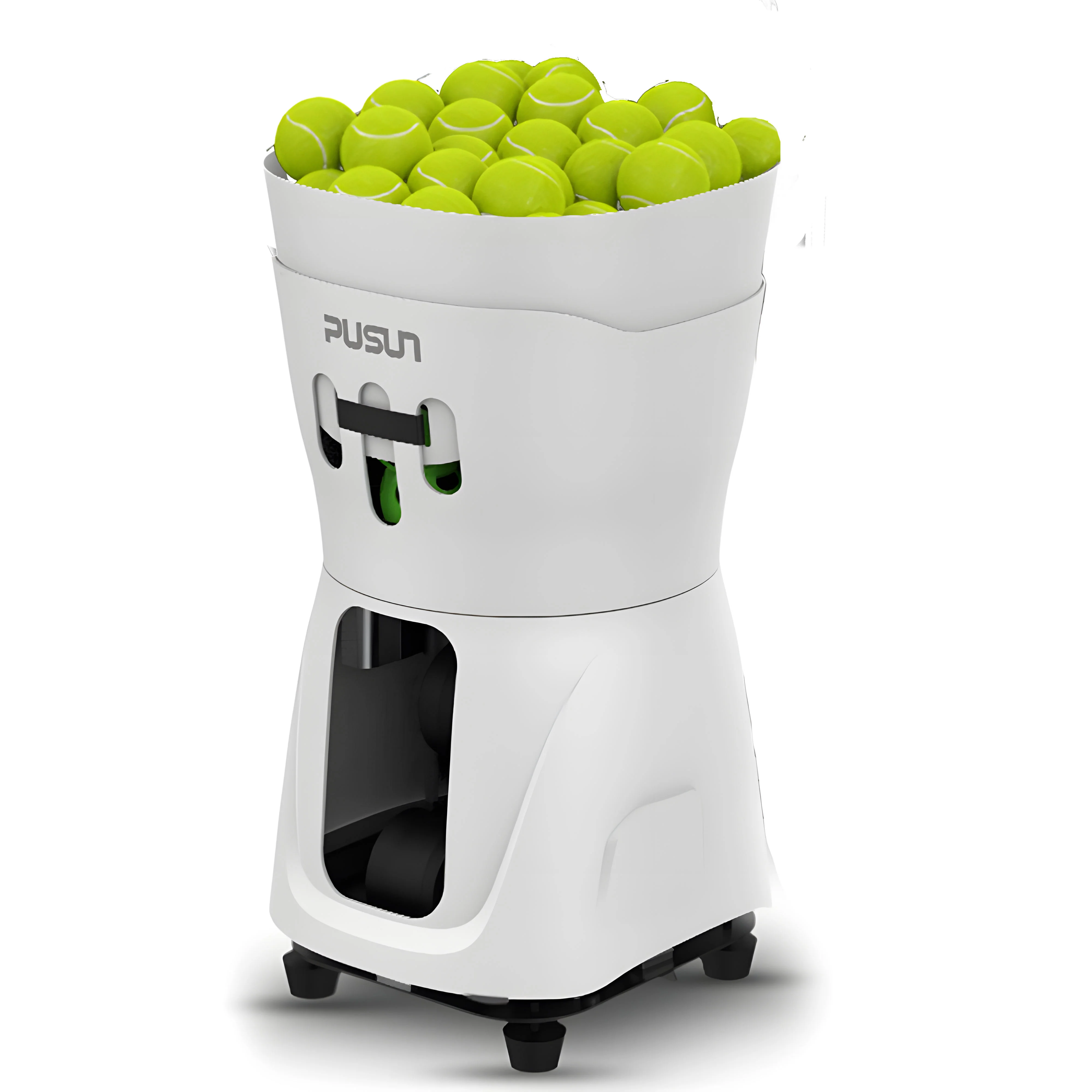 PUSUN PT-Mini Portable AC Battery-Powered  Tennis Ball Serve Throwing Launching Machine 50-Ball Training Equipment