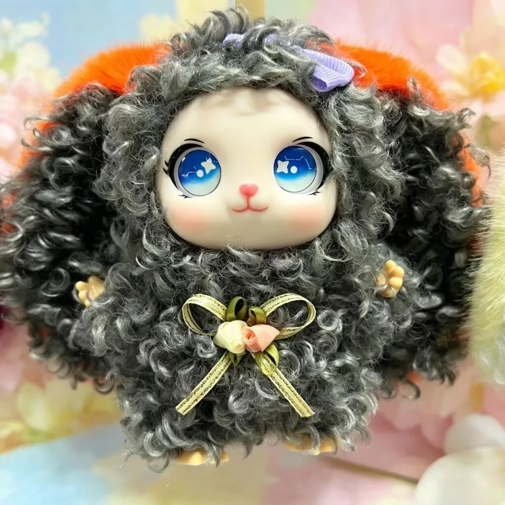 New Cute Big Ear Bunny Pendant Curly Hair Cartoon Keychain Collectible Soft Bag Charm Student