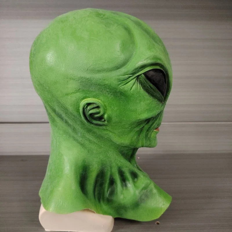 Gorro con máscara de látex alienígena, disfraz de horror de Halloween y vacaciones divertidas, cosplay, sala de escape, casa embrujada