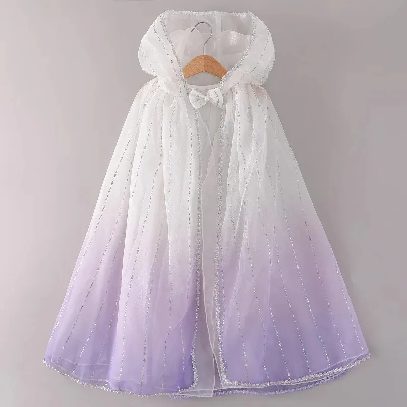 

qq38Girls Sequin Capes Costume Dress Up Kids Party New Year Costumes For Girl Halloween Princess Cloak