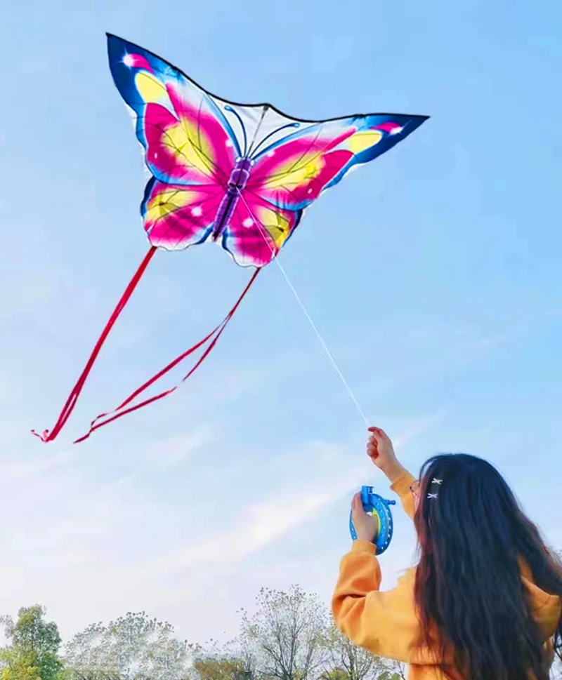 Frete grátis borboleta pipas voando para crianças pipas de náilon fábrica profissional ventos pipas carretel recreativo voando fadas