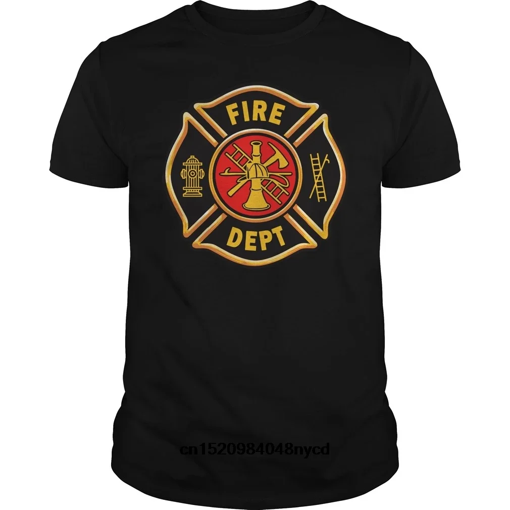 Fire Rescue Department Coat of Arms Firerman T Shirt. Short Sleeve 100% Cotton Casual T-shirts Loose Top Size S-3XL