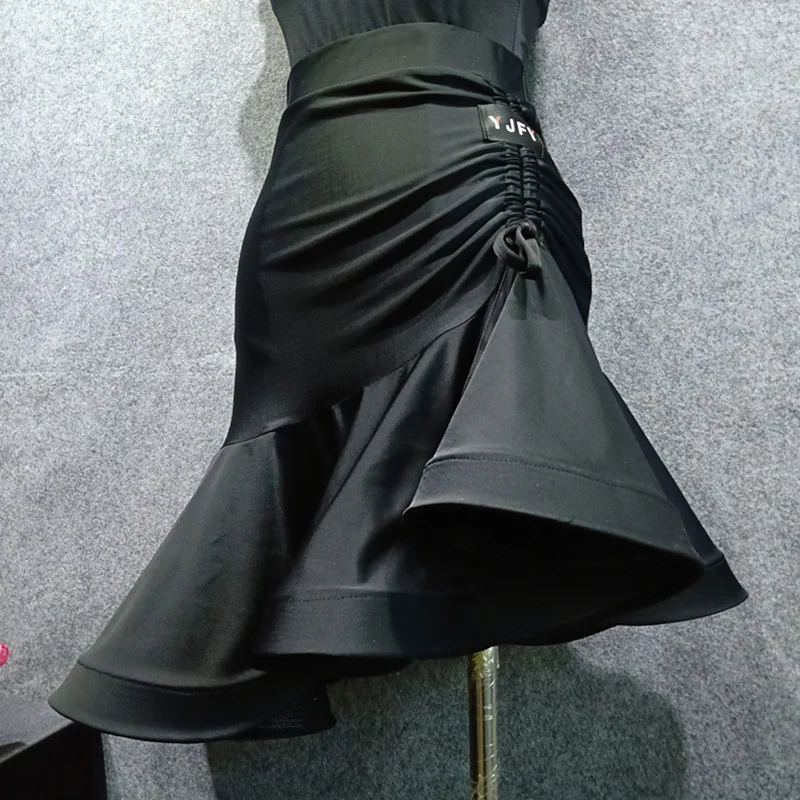 ใหม่เซ็กซี่กระโปรงลายก้างปลาสีสันสดใสเสื้อผ้าฝึกซ้อมเต้นละตินสำหรับผู้หญิงชัชช่า รุมบา แทงโก้ชุดกระโปรงเต้นรำละติน DN15932