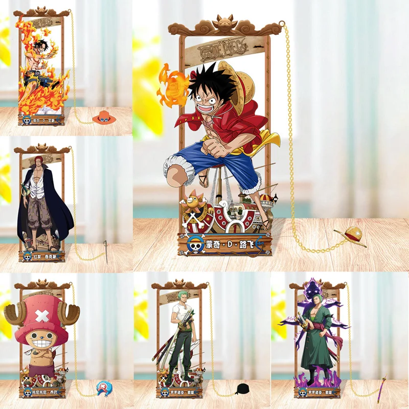 Anime One Piece Actionfiguren Metall Lesezeichen Cartoon Luffy Zoro Ace Lesezeichen Sammlung Karte Spielzeug für Kinder Erwachsene Geschenke