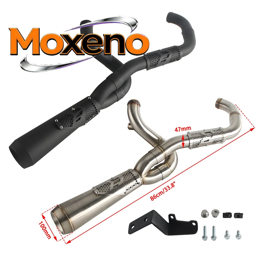 Motorcycle 2-in-1 Slip-On Muffler Full Exhaust System For Dyna Fat Bob CVOFXDFSE FXDFSE2 FXDF Low Rider EFI FXDLI FXDL S FXDLS