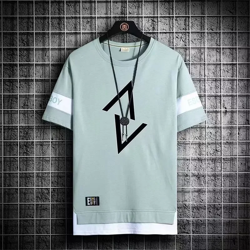 T Shirt Brand Men Clothing T-Shirts Fashion Short Sleeve Tshirt Streetwear Summer Round Neck Tees Man Sport Sportwear Vintage