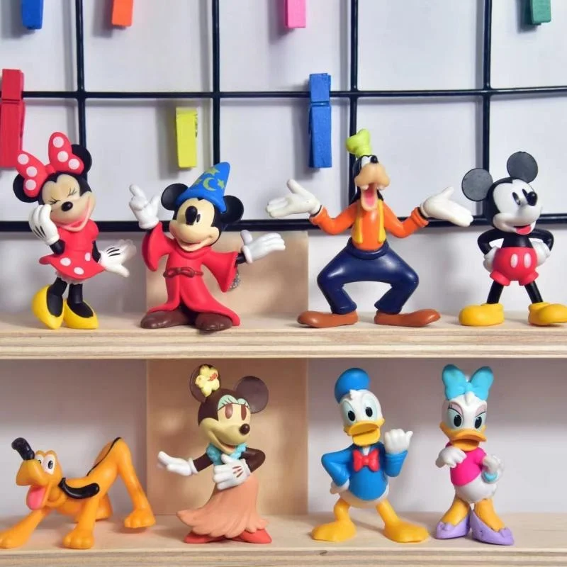 Disney Action i figurki do zabawy miki Mouse Minnie Retro Classic lalki na prezent urocze zabawka z kreskówki figurki Anime zbierania ozdób Model