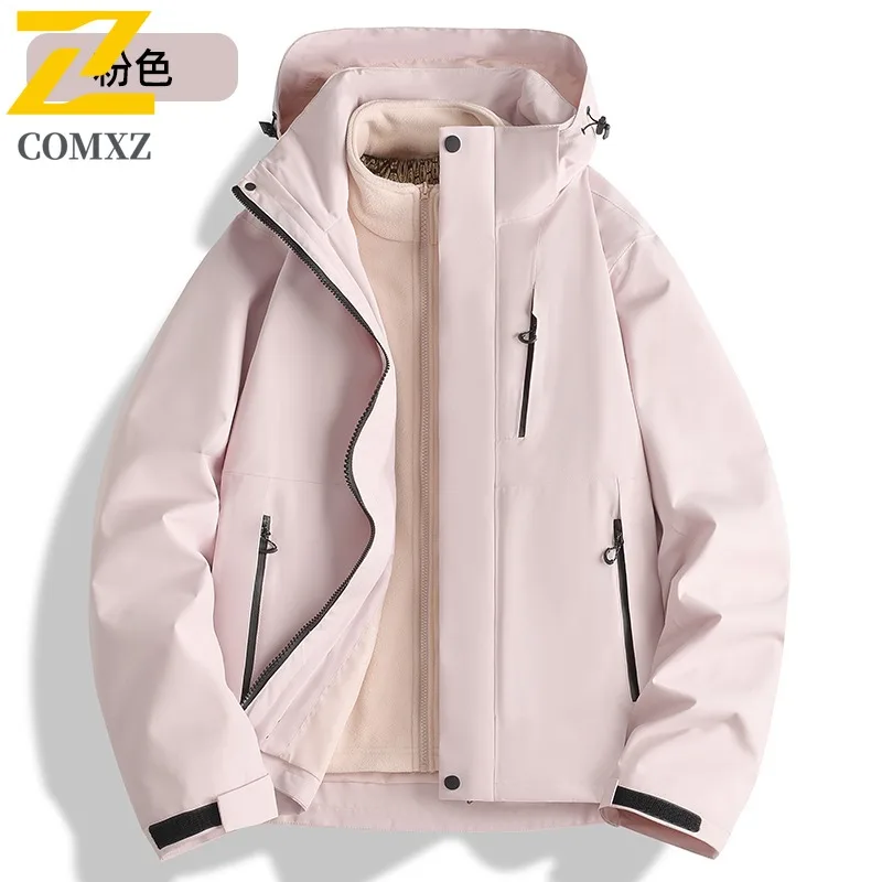 COMXZ Outdoor Mountaineering Jacket for Men Comfort Windproof Warm Parka Casual Street Style Cold Resistant Autumn Winter Coats