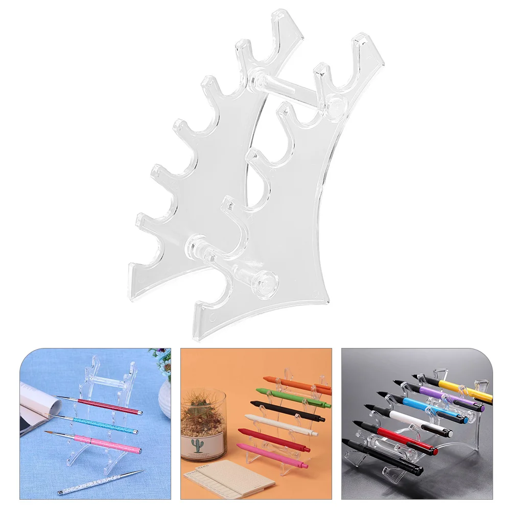 Pen Organizer Rack Acrylic Holder Display Shelf Show Storage Stand Nail Brush Plastic Nice