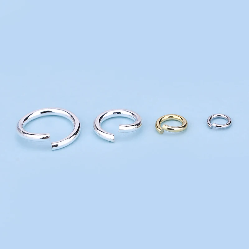

S925 Sterling Silver Broken Ring Closed Ring Bracelet Necklace Pendant Connection Ring Handmade DIY String Beads Materials