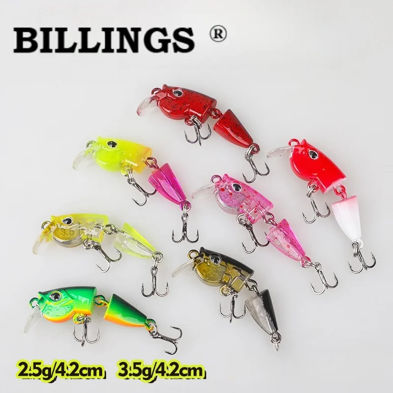 BILLINGS 1 Stück Micro 2-Segment-Köder 2,5g/3,5g Mehrteiliger Vollwasserköder im japanischen Stil Stream Minnow Angelzubehör