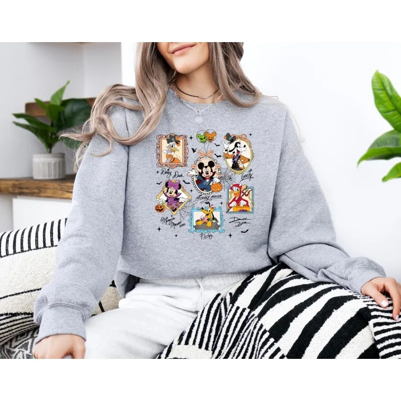 เสื้อฮู้ดดี้ลายดิสนีย์ มิกกี้และฟลานเดอร์ส สำหรับผู้หญิง ฤดูใบไม้ร่วงและฤดูหนาว รุ่นใหม่ เสื้อฮู้ดดี้ลำลองแฟชั่นสตรีทสำหรับผู้ชายและผู้หญิง
