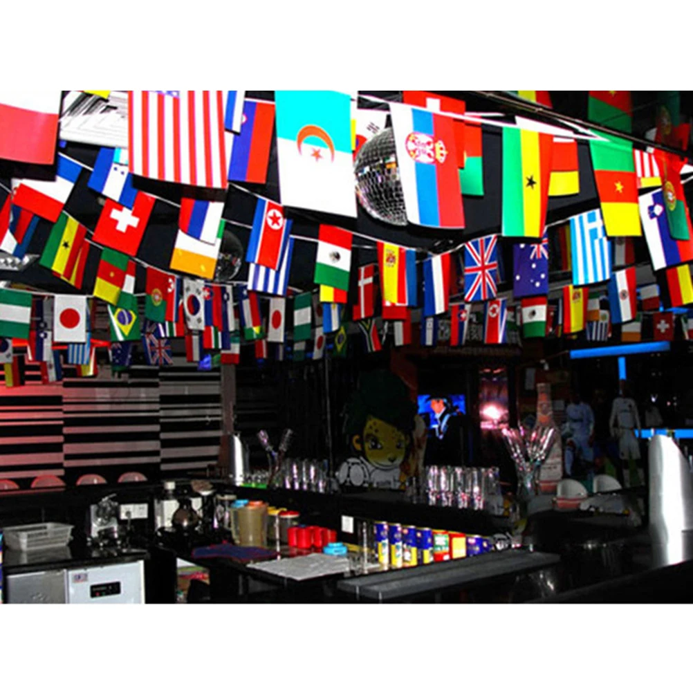 

200 Countries Flags Banner Premium Polyester Bright Color Non Fading Decorative Hanging Suitable Birthday Party School Classroom