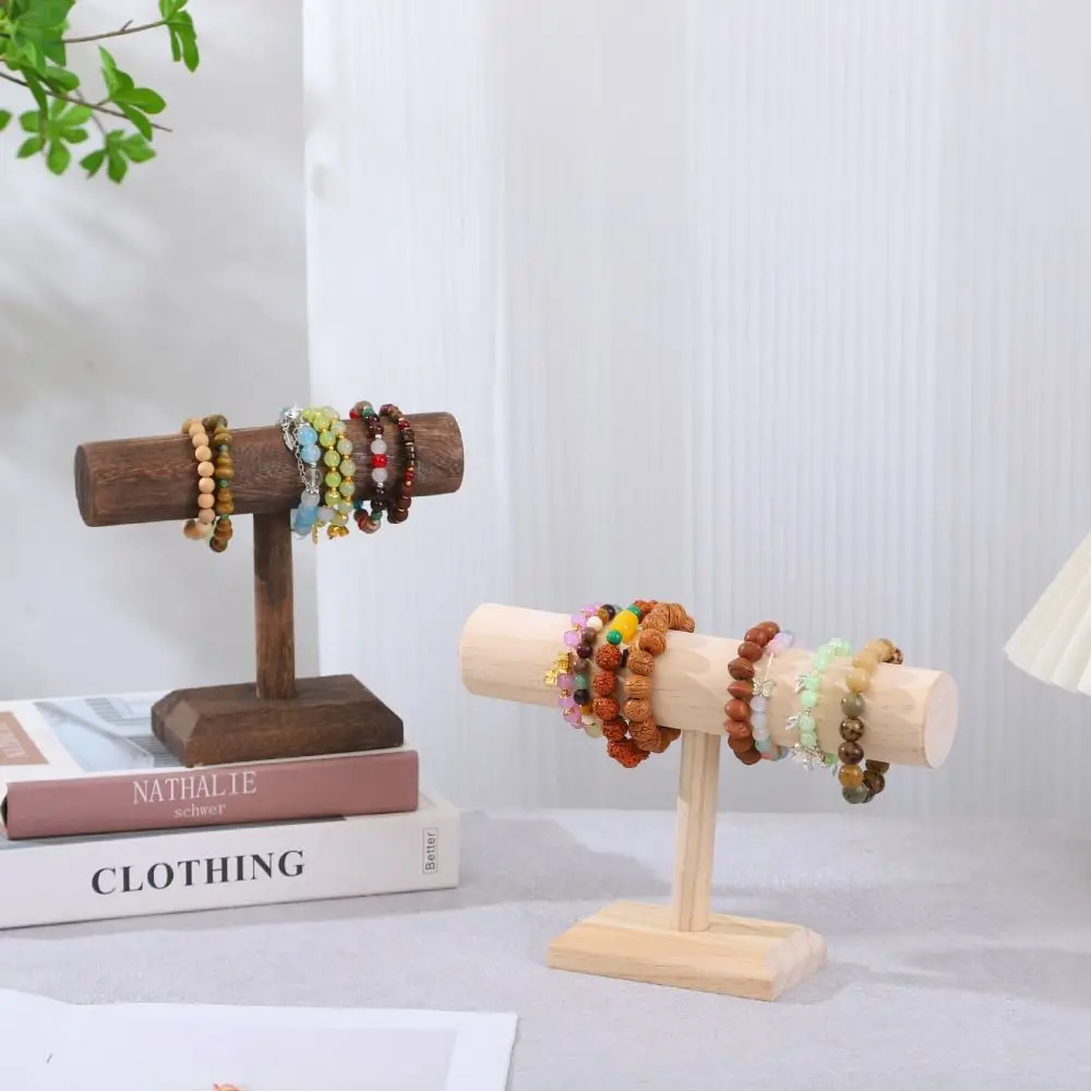 

Desk Organizer Jewelry Display Stand Multi-purpose Natural Wood Bracelet Storage Rack Simple Vintage Tier Jewelry Stand