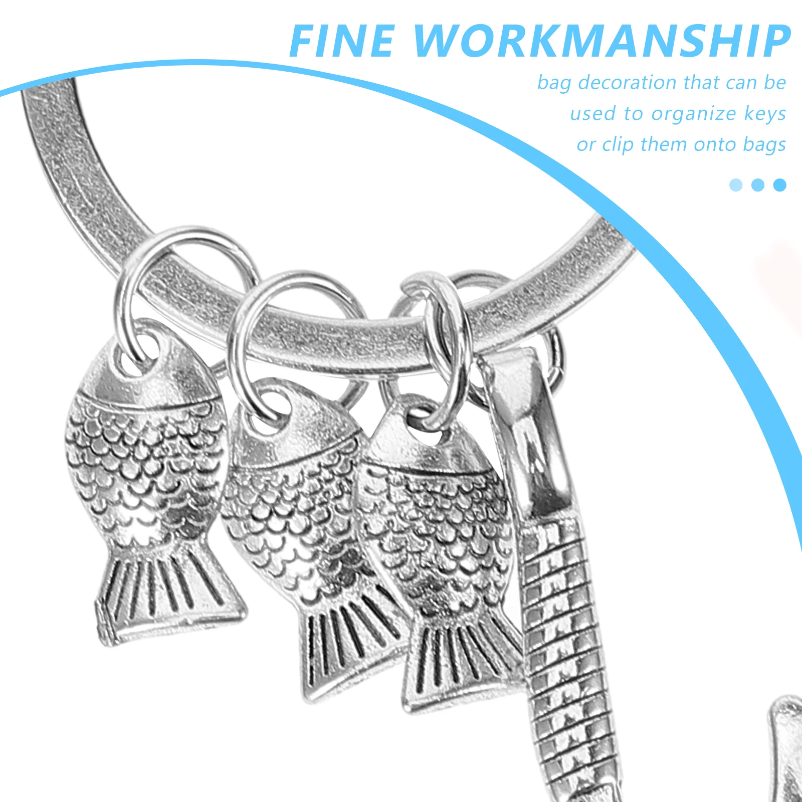 Portachiavi da pesca Portachiavi in metallo Portachiavi durevole Borsa Fascino Regalo per la festa del papà Ornamenti Accessori decorativi