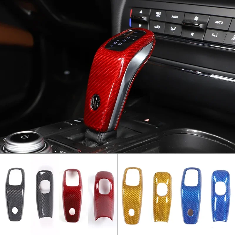 

Для Maserati Levante Ghibli Quattroporte 2019-2023 настоящее углеродное волокно, салон автомобиля, ручка переключения передач, декоративная наклейка