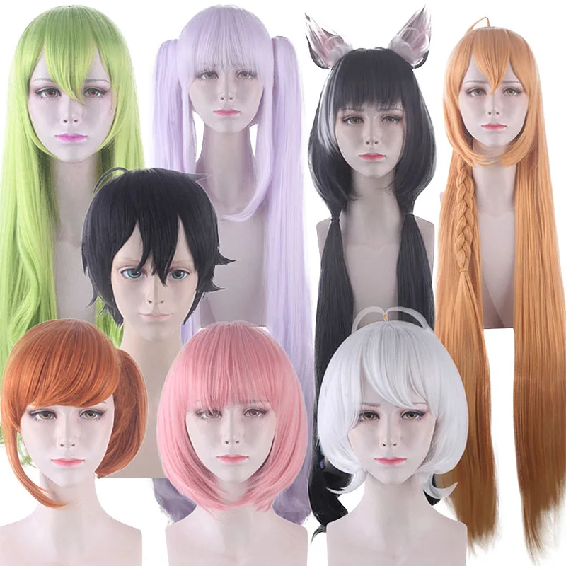 

Long Curly Ponytail Synthetic Wig Cosplay Women Daily Party Heat Resistant Hair Natural Black