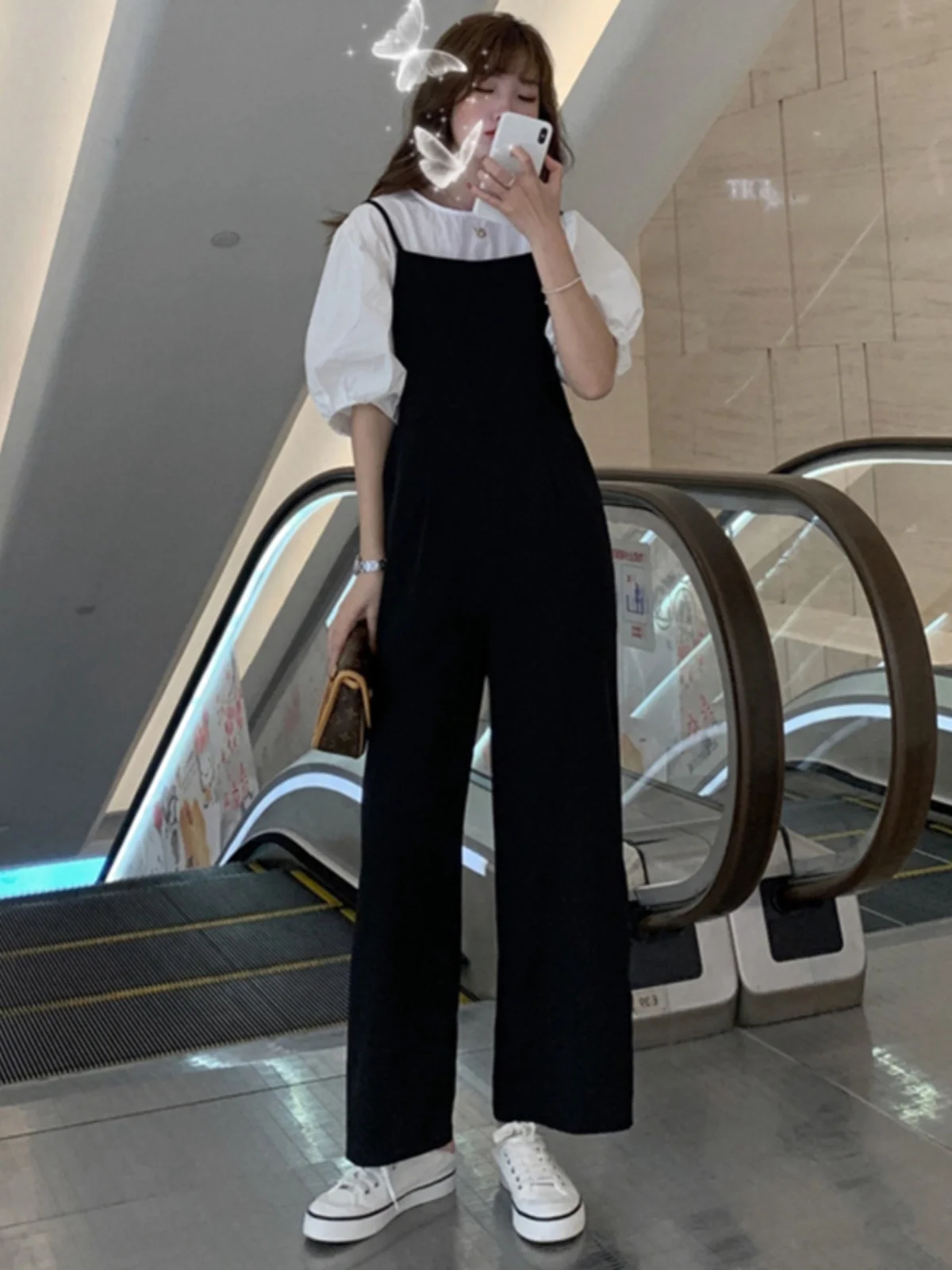 Sommer 2025, hohe Taille, weites Bein, Hose für Damen, lässig, Chiffon, drapiert, Overall-Outfit, koreanisches Sle-Pendler-Faion, dünne Illusion