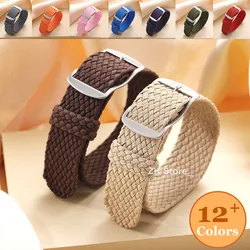 Nylon Watch Strap 14mm 16mm 18mm 20mm 22mm Perlon Weave Band Fabric Woven Wristband Woven Women Men Bracelet Watch Accessories