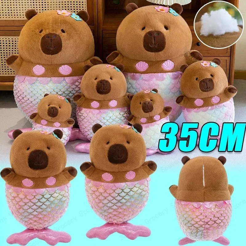 

Cute Mermaid Capibara Plush Toy Cartoon Capybara Doll Pillow Dolphin Soft Gift for Girls Christmas Thanksgiving Birthday