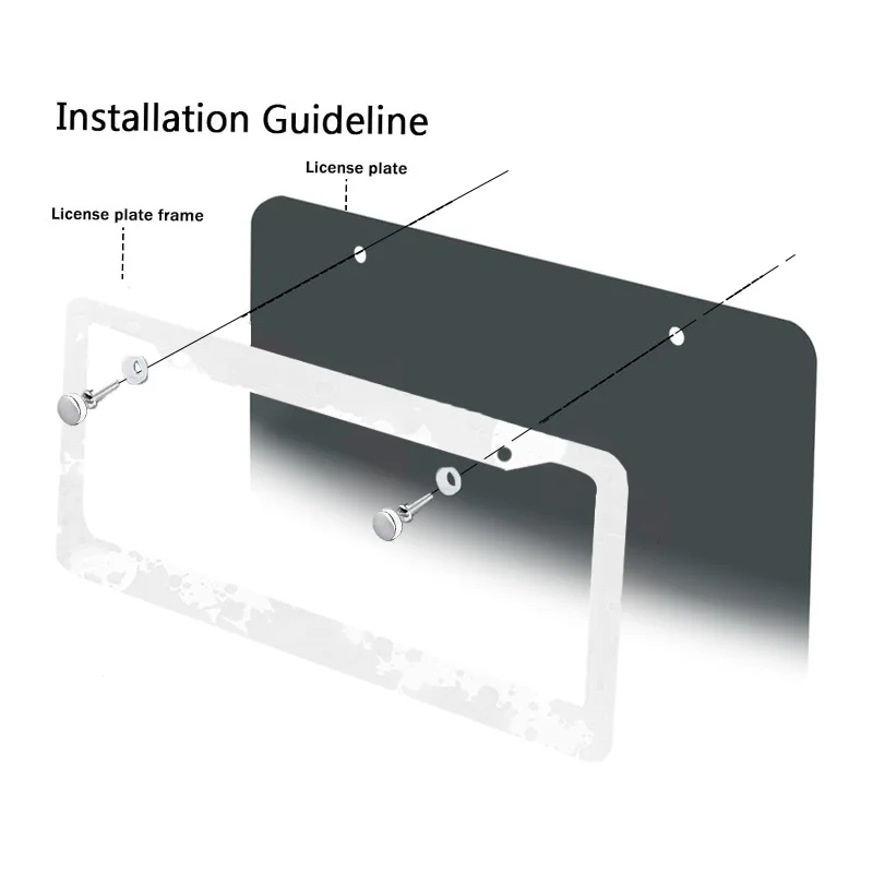 إطار لوحة ترخيص من سبيكة عالمية، دعامة كربون سوداء، ملحقات السيارات الأمريكية، غطاء علامة لوحة أرقام الألياف للخلف الأمامي