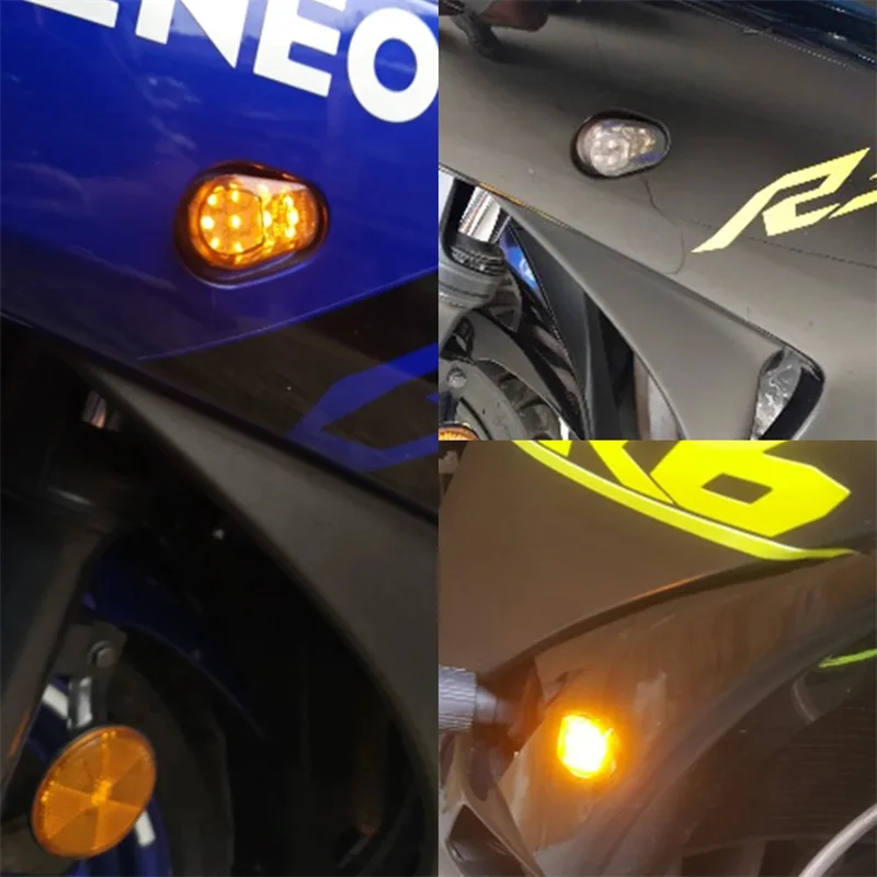 Motorcycle Turn Signal LED Indicator Light Blinker Flashing Lamp Universal For Yamaha YZF R1 R6 R6S FZ1S FAZER 1000 XJ6 MT 03 image 6