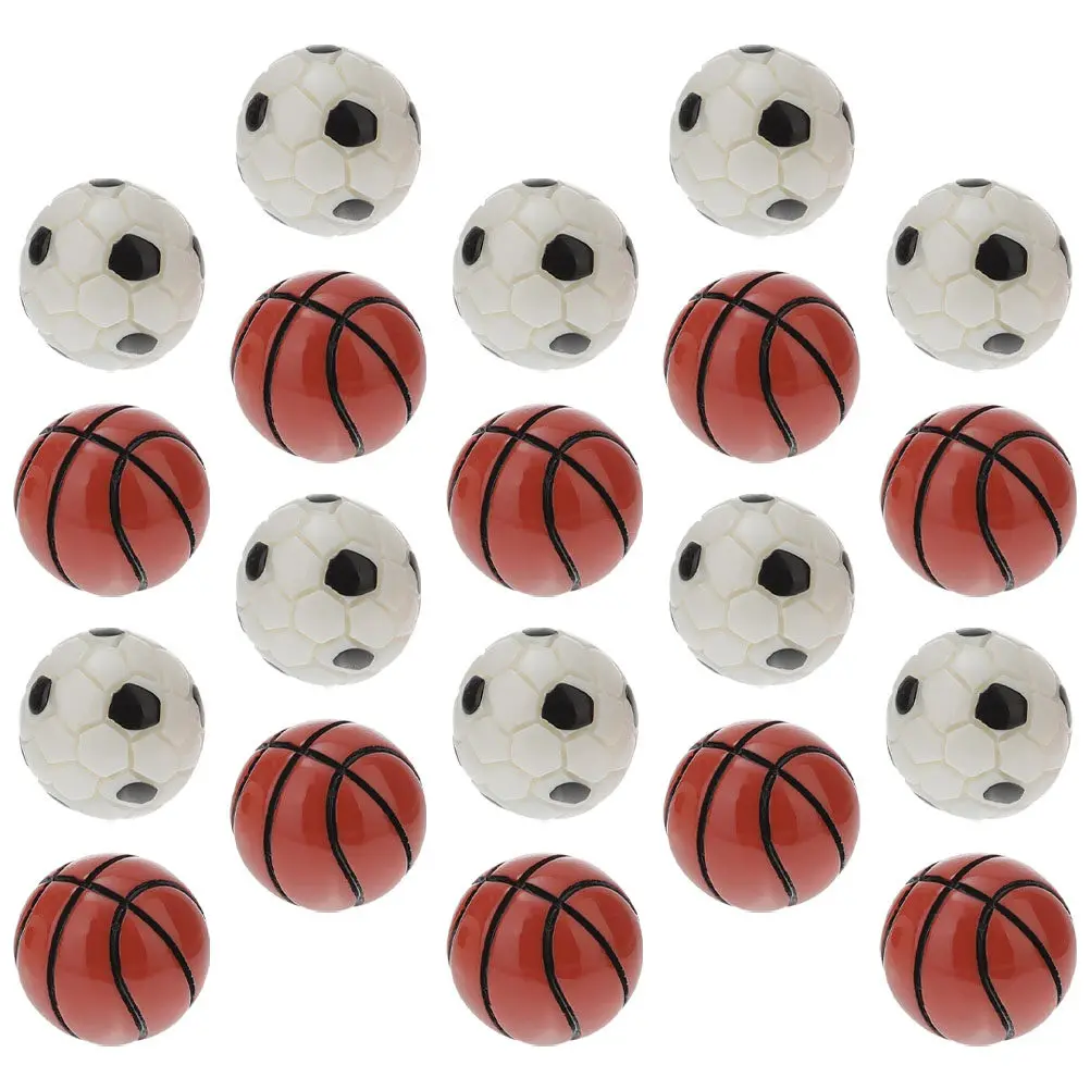 

20Pcs Mini Soccer Basketball Sports Balls Miniature Resin Tiny House Accessories Micro Landscape Decoration Mini Sports Ball