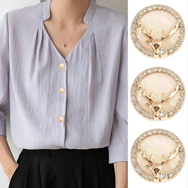 

Super Luxury Christmas Elk Diamond Button, Coat, Suit Coat, Clothing Decoration Buttons, 18mm, 25mm, 10Pcs