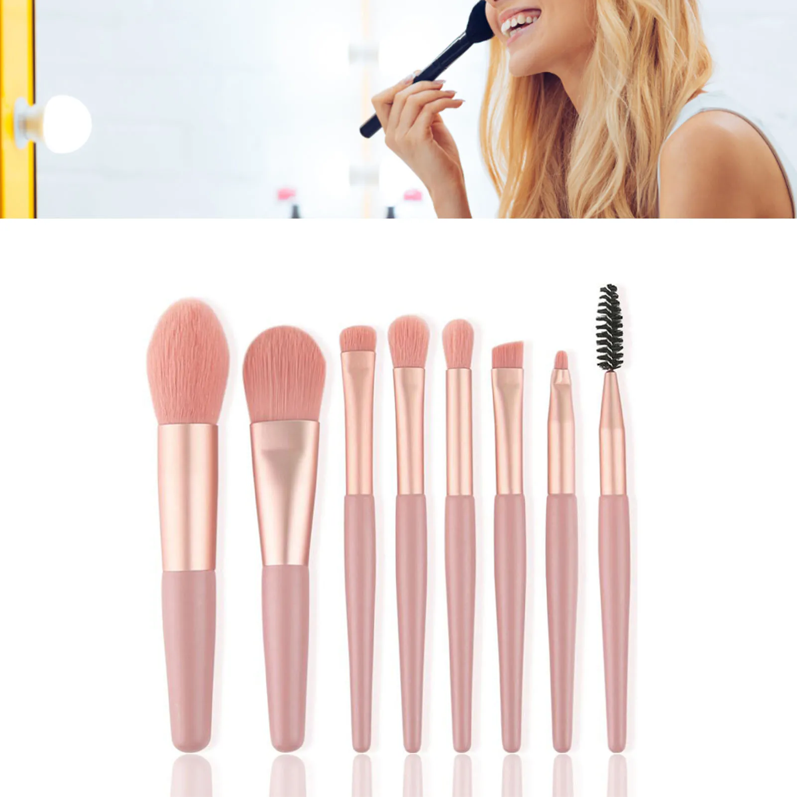 8-delige make-upborstelset Make-up concealerborstel Blush Losse poederborstel Oogschaduw Markeerstift Foundation Brush Beauty Tools