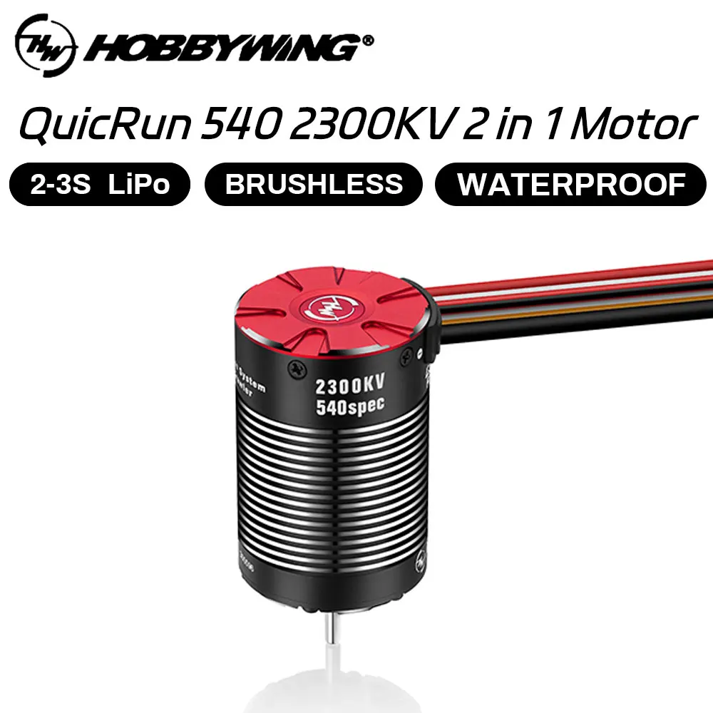 Hobbywing QuicRun Fusion PRO 2 in 1 FOC System 60A 2300KV Brushless Motor ESC Integrated for 1/8 1/10 RC Model Car Crawler