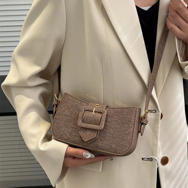 

Элегантная кожаная большая сумка, женская высококачественная дизайнерская сумка, стильная винтажная сумка через плечо большой вместимости, однотонная мода