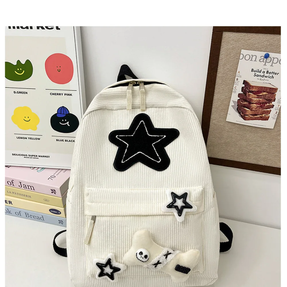 星空柄バックパック-女性用-日本風スクールスタイル-カレッジバッグ-軽量トラベルリュックサック-学生用デイリーデイパック