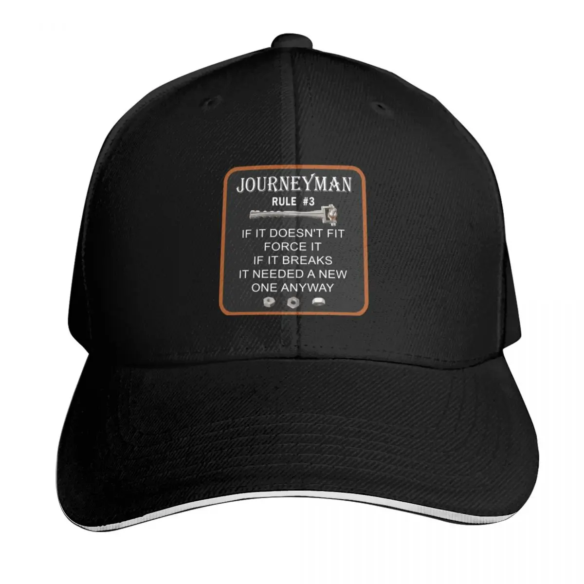 Auto Mechanic Journeyman Rule #3 Baseball Cap Strapback Dad Hat Six Panel Structured Crown Sun Protection UPF 50+