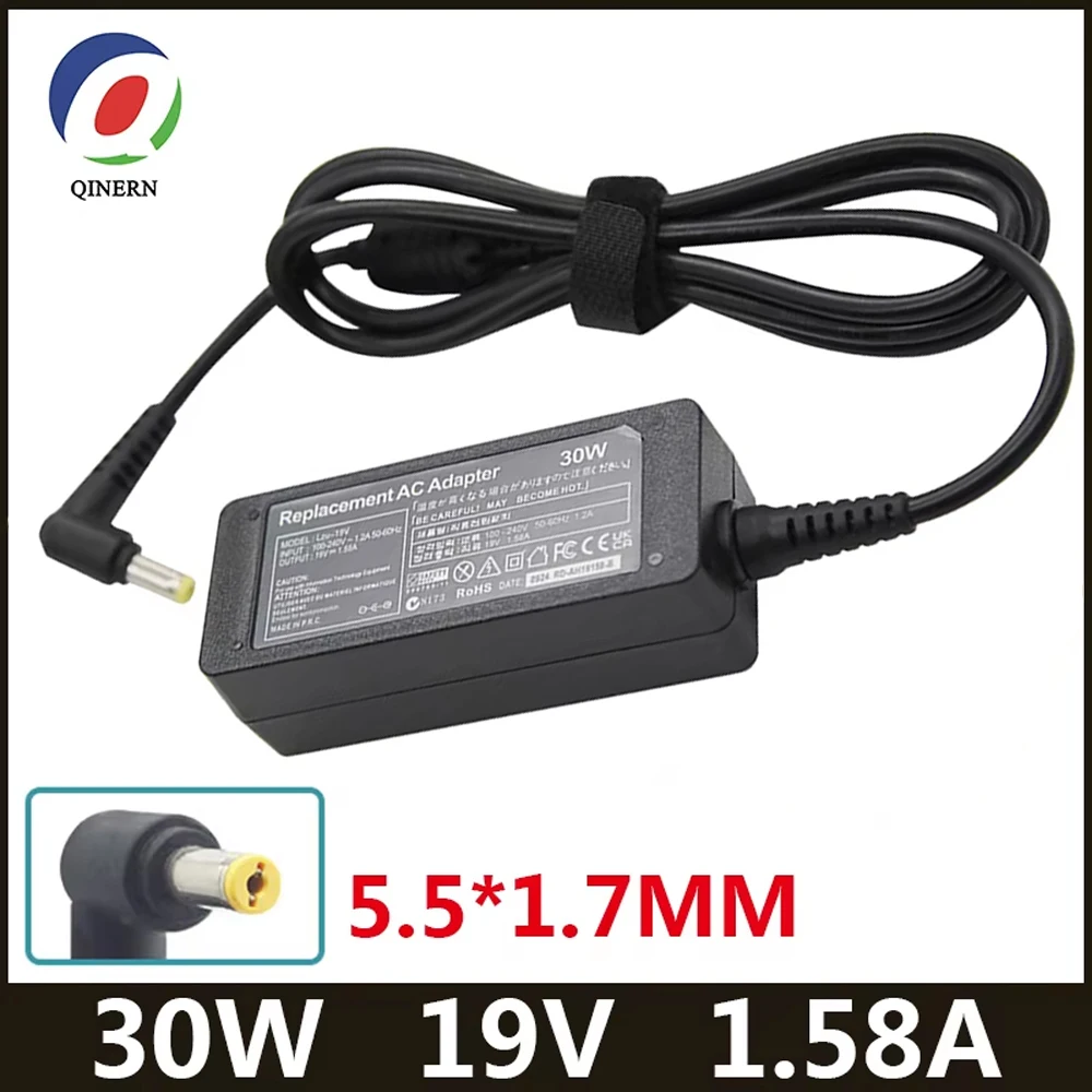 Adaptateur de chargeur pour ordinateur portable AC, 19V, 1,58 a, 30W, 5.5x1.7mm, pour ACER Aspire One D255 D255E D260 ZG5 ZA3 KAV60 NAV50T D250, alimentation électrique