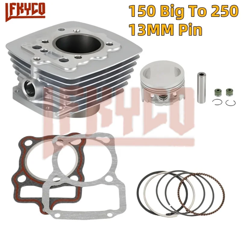 Akcesoria motocyklowe 65.5mm Części silnika Cylinder Tłok 13mm Zestaw sworzni Silnik do CG150 ZJ150 CG 150CC do 250CC Otwór Motoblock
