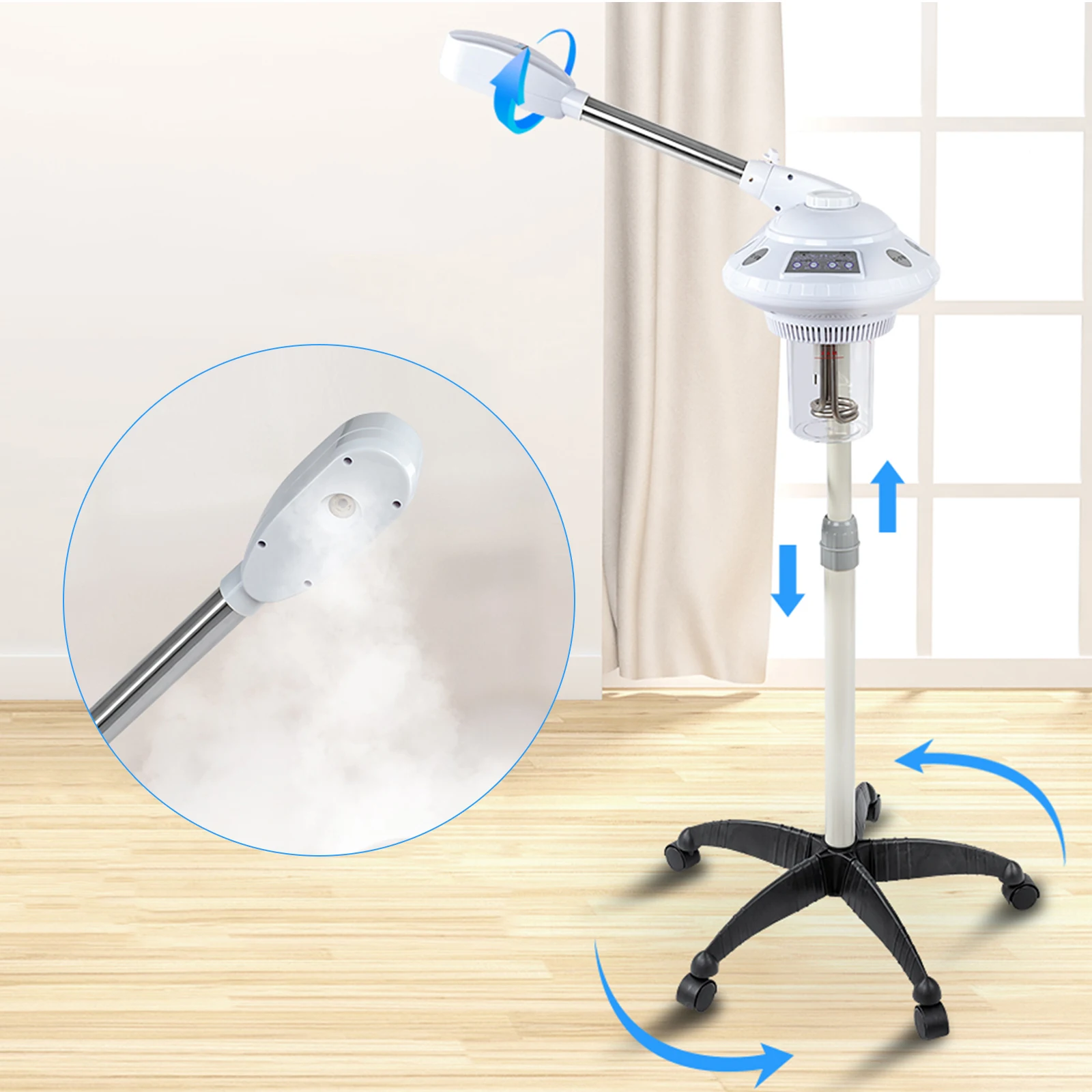 Lon Sprayer For Beauty Salon Or Personal Care Use At Home Ozone Sterilize Aroma Steam Nano Hot  Spray Can Be Moved With Wheels