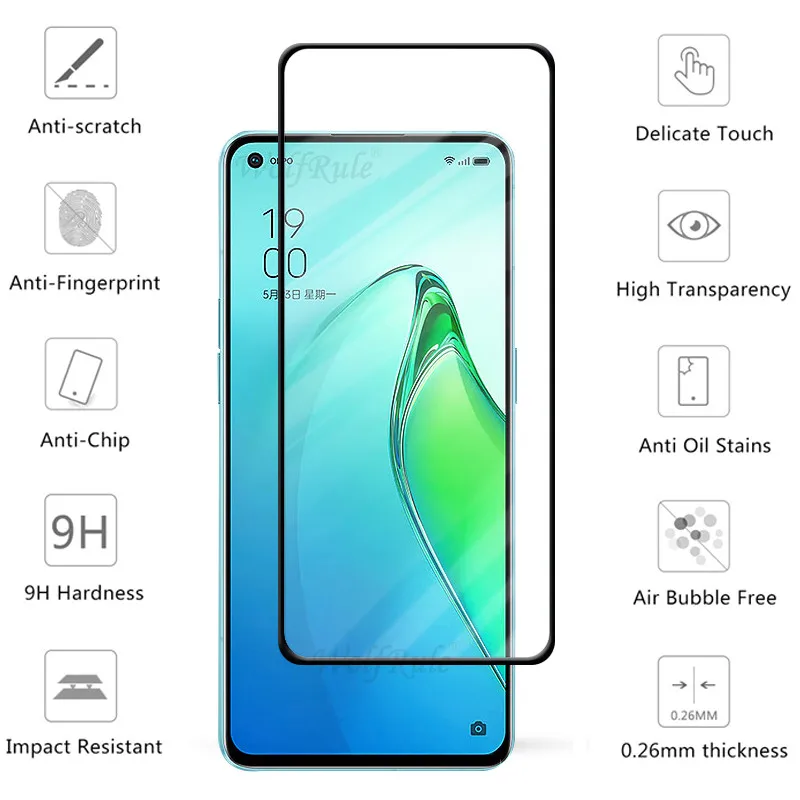 4-in-1 For OPPO Reno 8 Pro Glass For OPPO Reno 8 Pro Tempered Glass 9H HD Full Cover Screen Protector For Reno 8 Pro Lens Glass